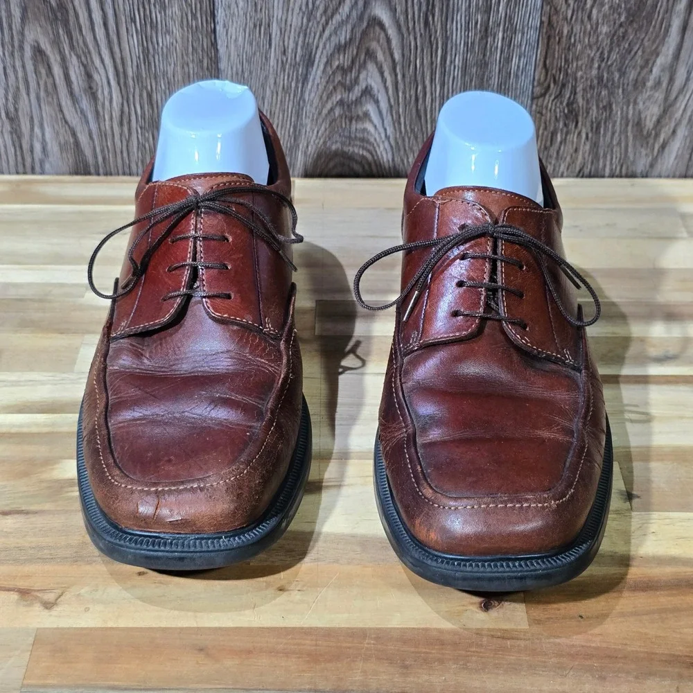 Bostonian PODO Comfort Brown Leather Split Toe Oxford Dress Shoes Men's‎ 9.5 M
